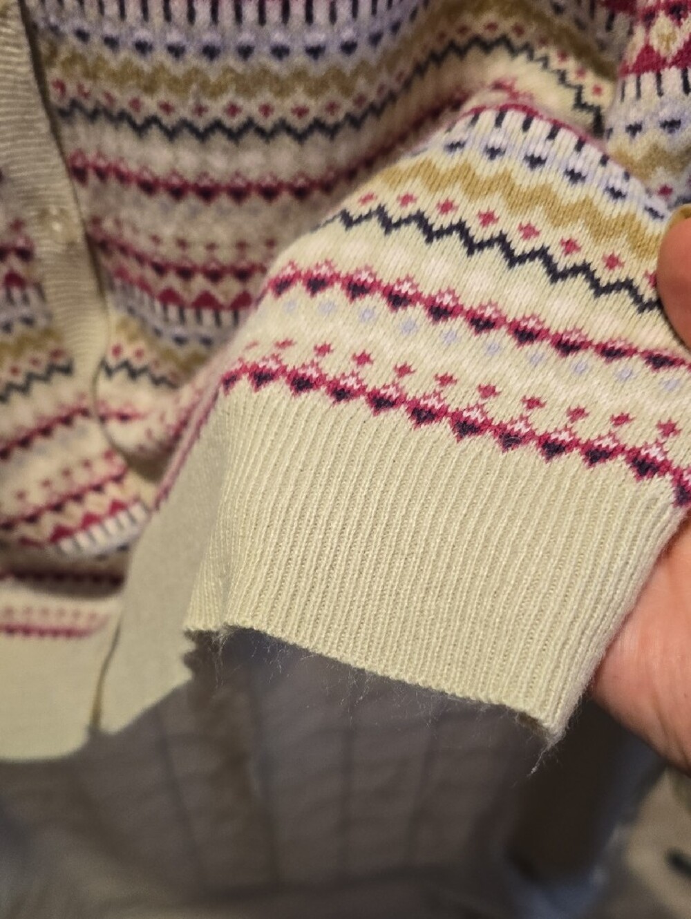 croft & barrow Cream Multicolor Fair Isle Button-Front Cardigan - Picture 6 of 11